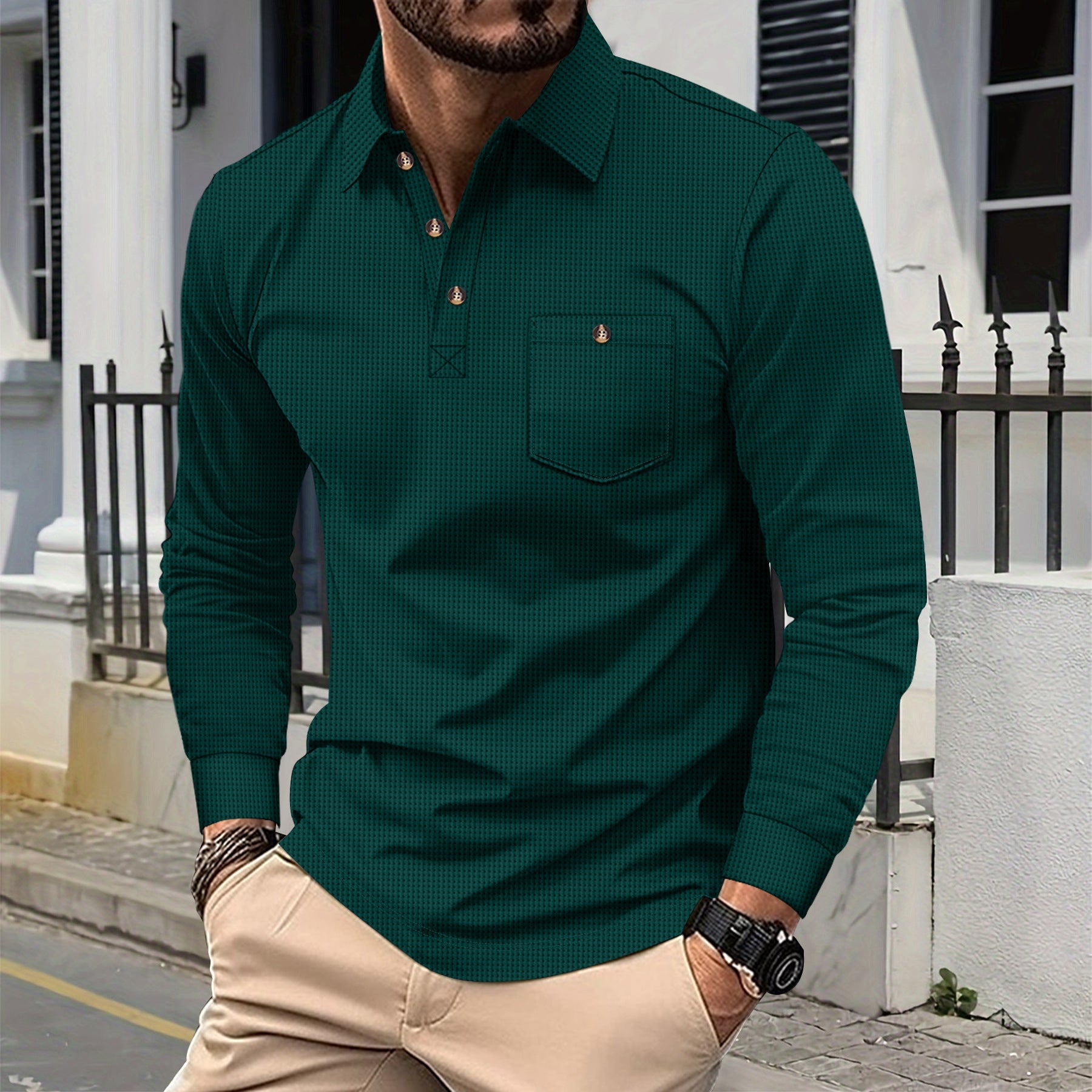 Herren Langarm Polohemd Krohn-e