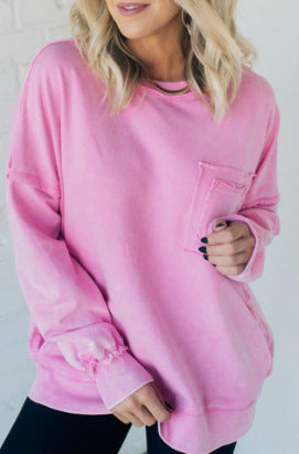Damen Bequemer Oversized Sweatshirt mit Taschen Krohn-e