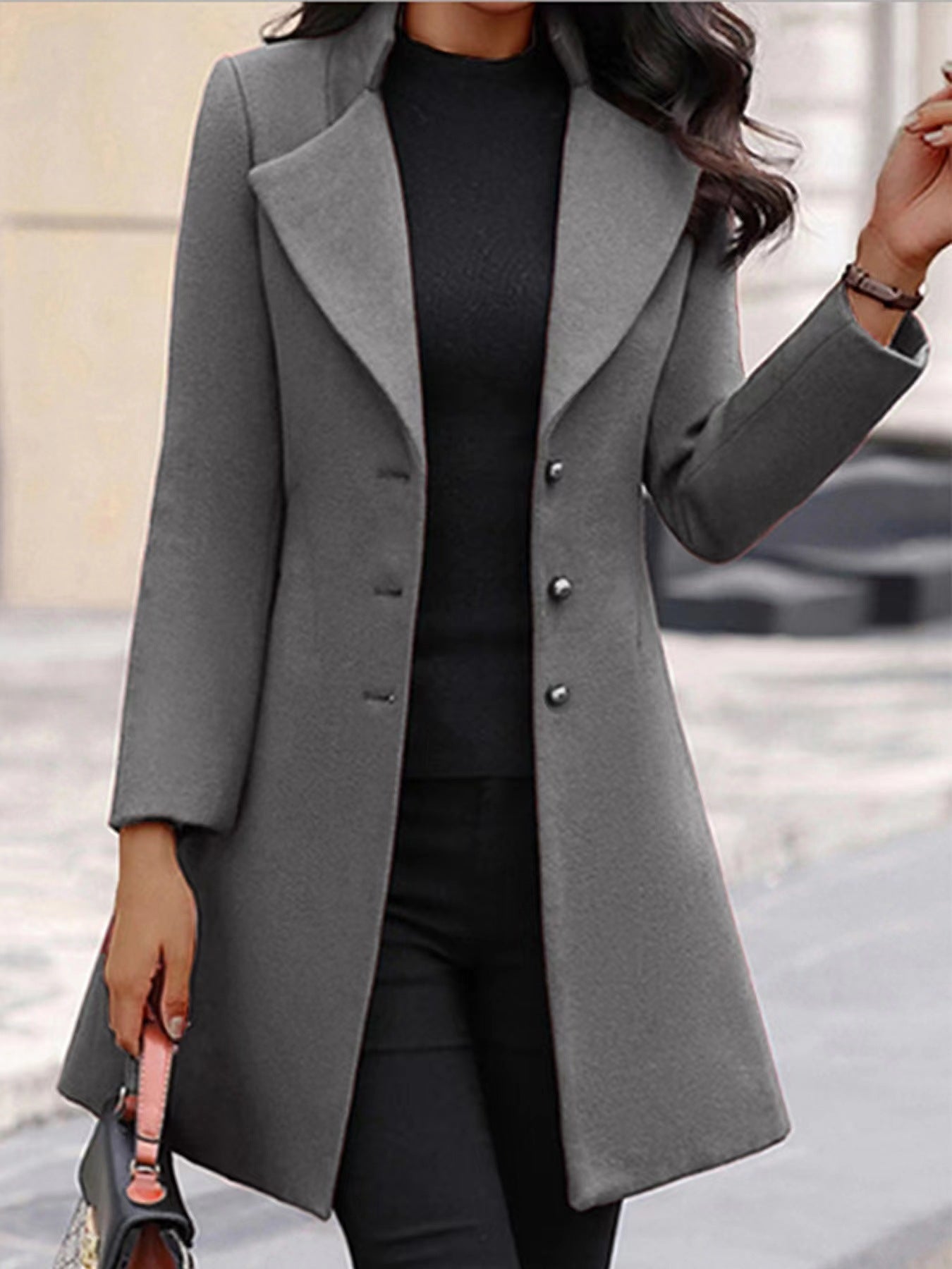 Damen stilvoller und eleganter Blazer-Mantel mit breitem Revers Krohn-e