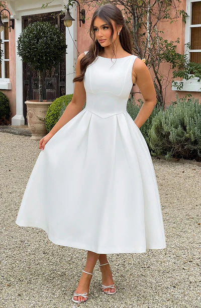 Damen Elegantes Maxikleid mit ausgestellten Ärmeln und raffiniertem Rock Krohn-e