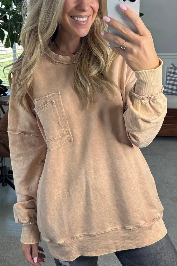 Damen Lässiger Oversized-Sweatshirt mit Rüschendetails Krohn-e