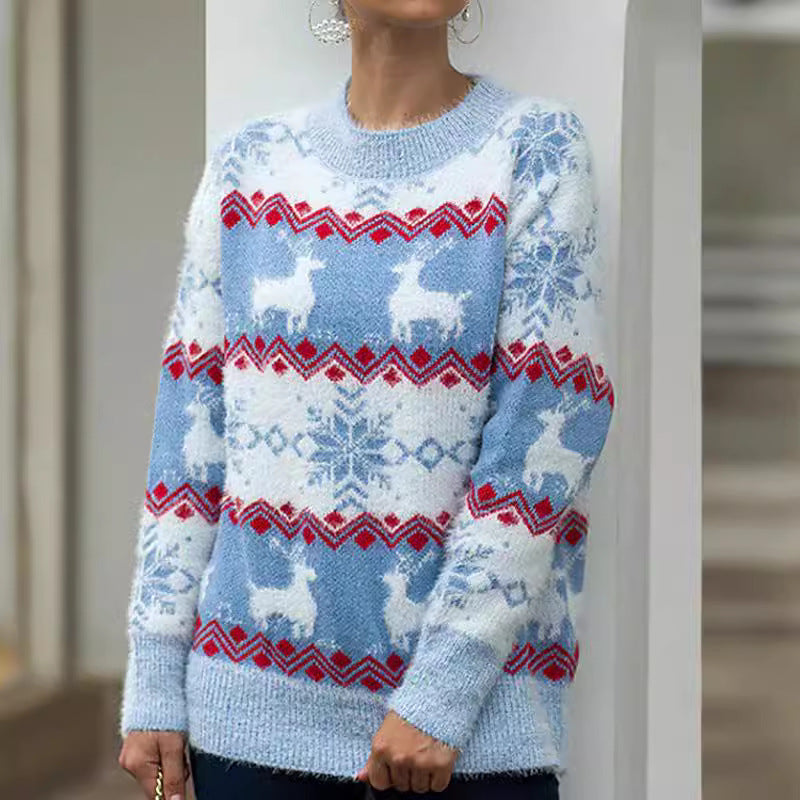 Damen gemütlicher Weihnachtspullover mit festlichem Rentierdesign Krohn-e