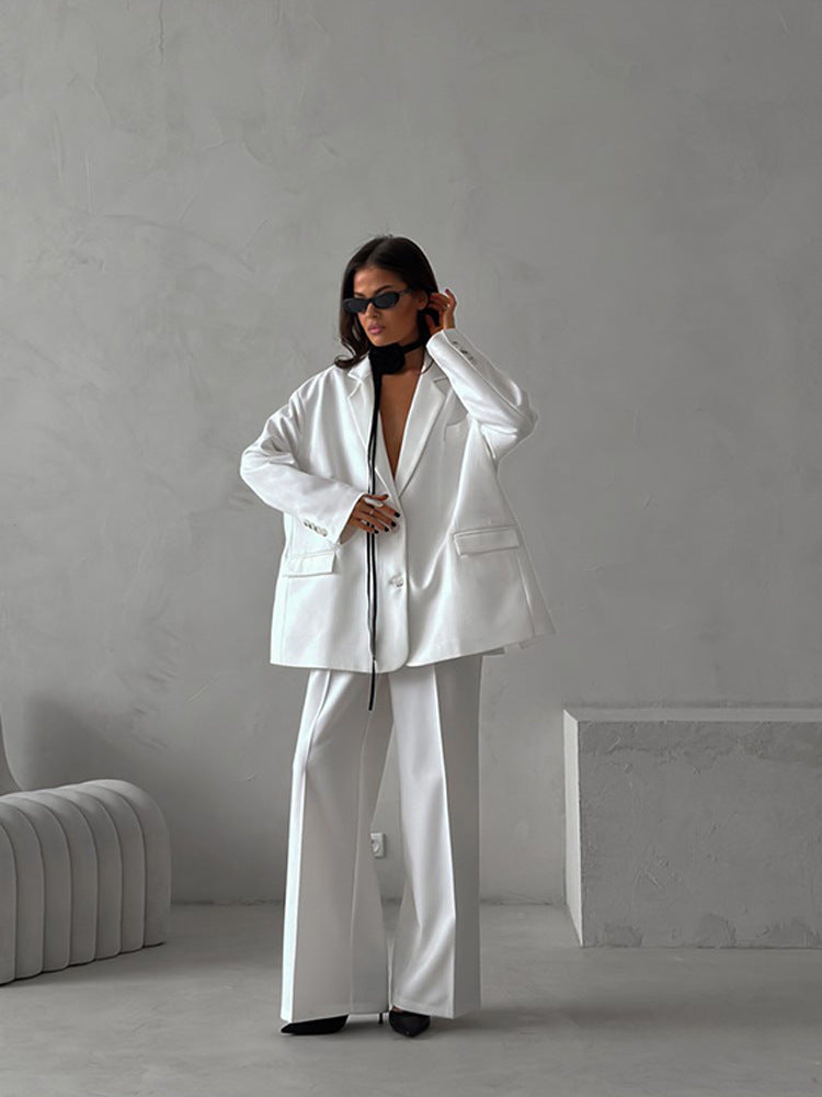 Damen elegantes Blazer-Set mit weitem Schnitt Krohn-e