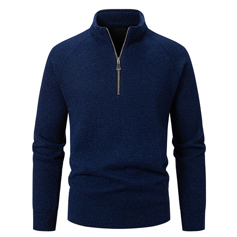 Herren Rollkragenpullover mit modernem Reißverschluss und strukturiertem Design Krohn-e