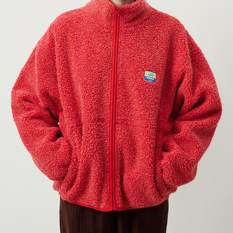 Damen Plüschjacke mit hohem Kragen und seitlichen Taschen Krohn-e