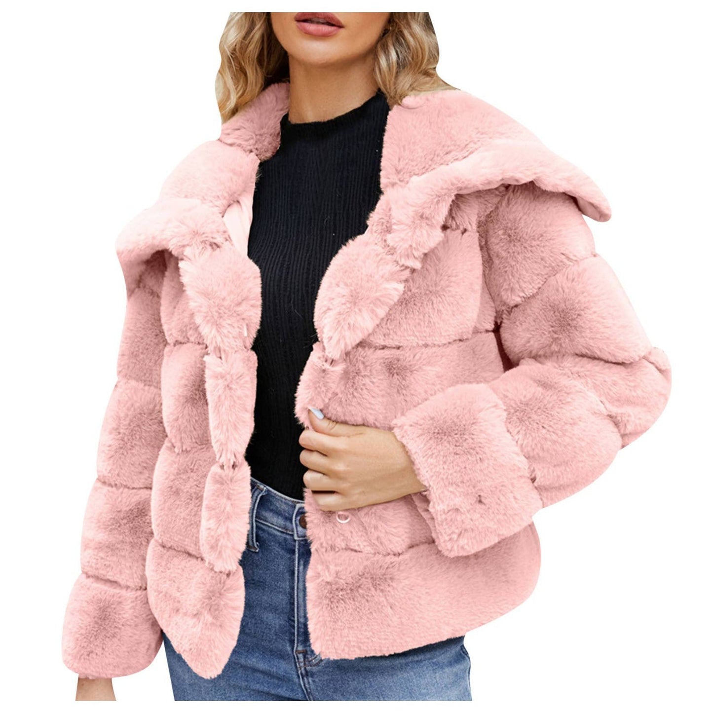 Damen Trendige Puffjacke mit weich gefüttertem Kunstfell Krohn-e