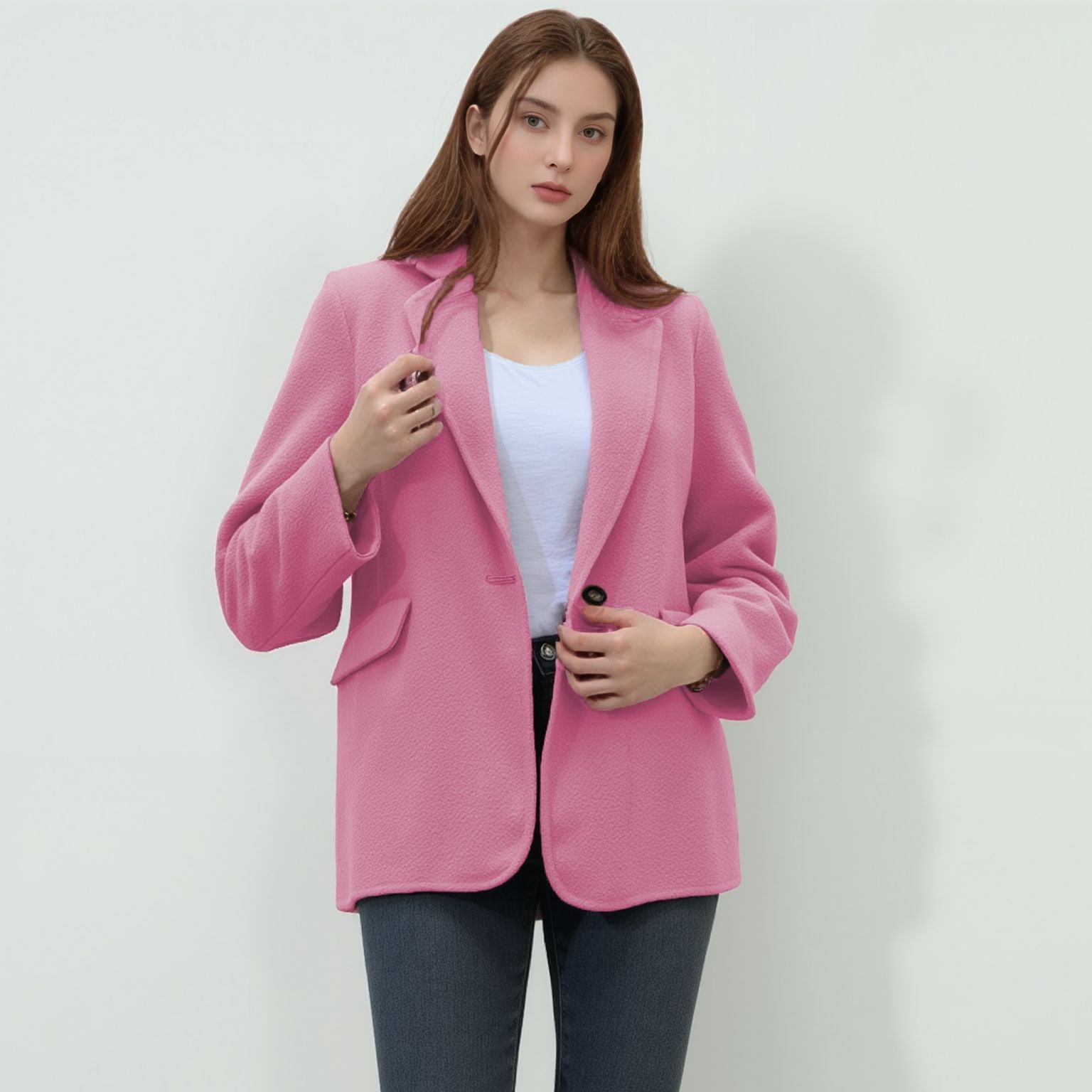 Damen elegante Boucle-Blazerjacke Krohn-e