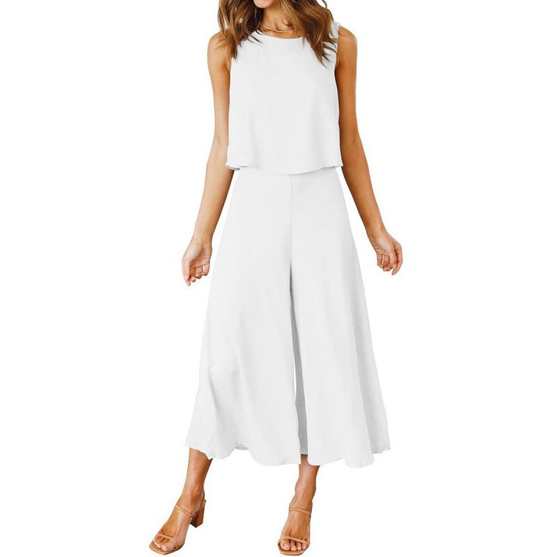 Damen Jumpsuit mit fließendem Schnitt und weitem Bein Krohn-e