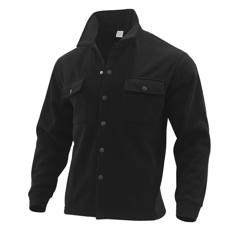 Herren lässige Hemdjacke mit praktischen Taschen und modernem Stehkragen Krohn-e