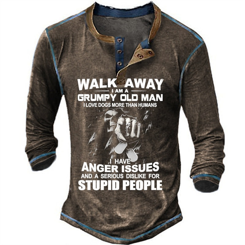 Herren Langarmshirt mit originellem Spruchdesign Krohn-e