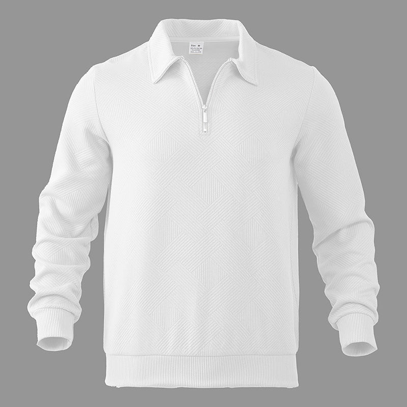 Herren Fleece Pullover mit strukturierter Oberfläche und modernen Kontrastdetails Krohn-e