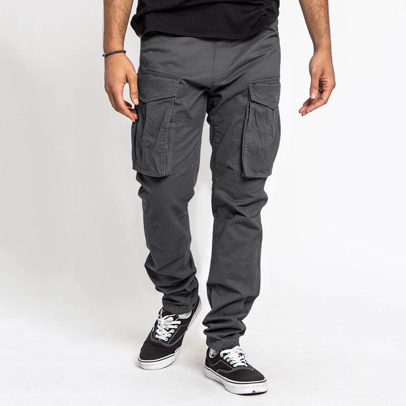 Herren modische Cargo-Hose mit multifunktionalen Taschen und elastischem Bund Krohn-e