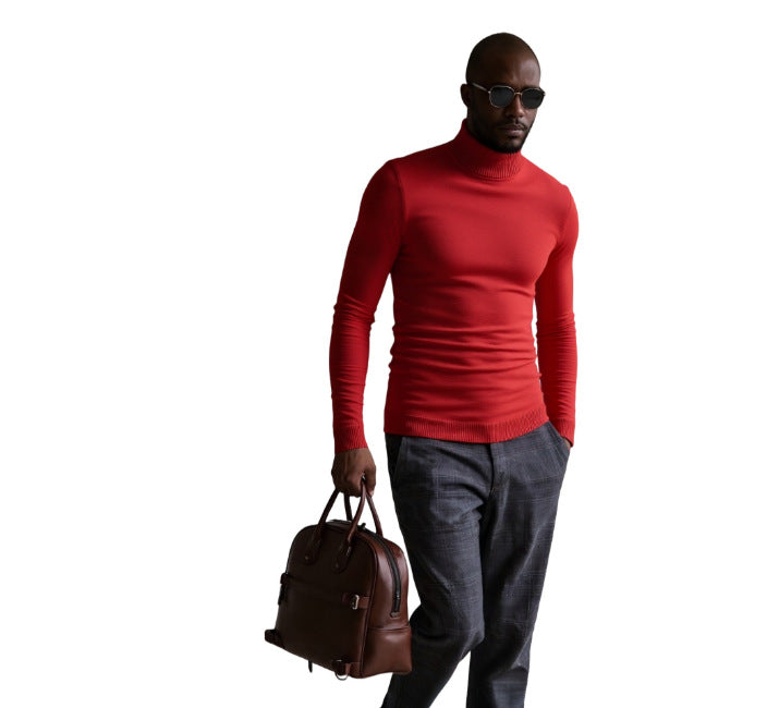 Herren rollkragen pullover mit feiner Struktur Krohn-e