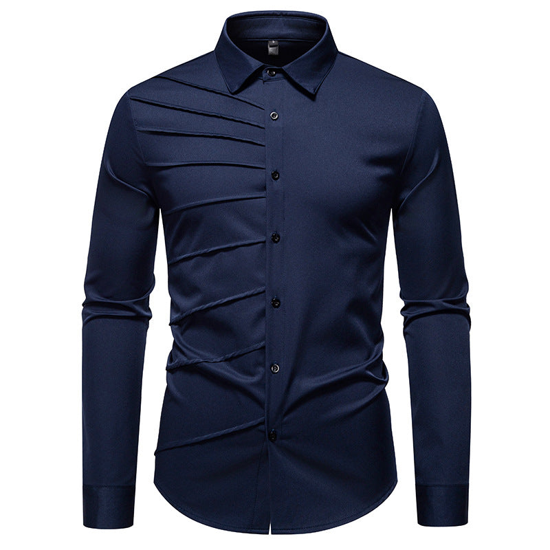 Herren Modisches Langarmhemd mit strukturiertem Design Krohn-e