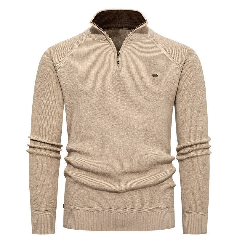 Herren Strickpullover mit Stehkragen und Reißverschluss Krohn-e