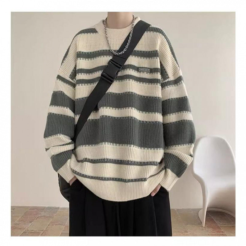 Damen Oversized Casual Strickpullover mit gestreiftem Design Krohn-e
