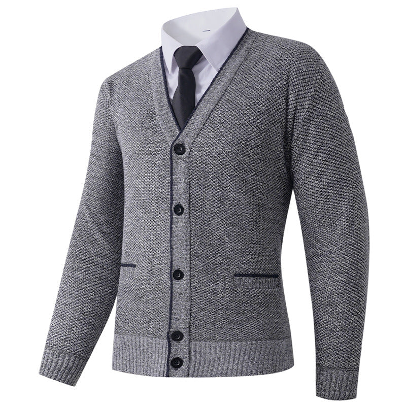 Herren Strickjacke mit V-Ausschnitt und klassischem Design Krohn-e