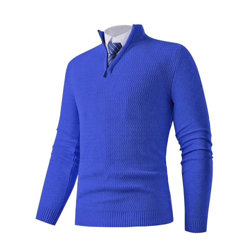 Herren Strickpullover mit modernem Stehkragen und strukturiertem Design Krohn-e
