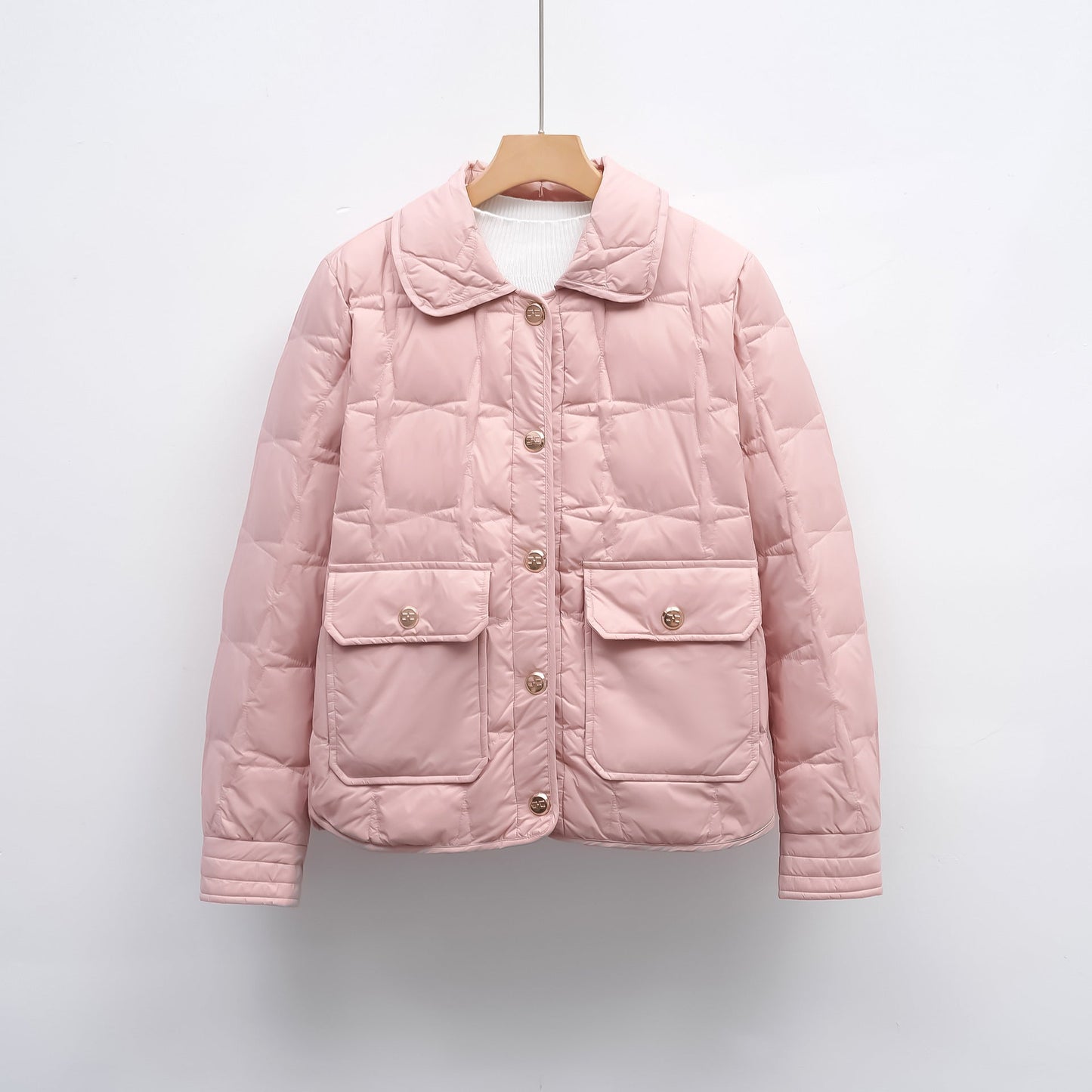 Damen modische gesteppte Jacke mit Taschen und Knopfverschluss Krohn-e