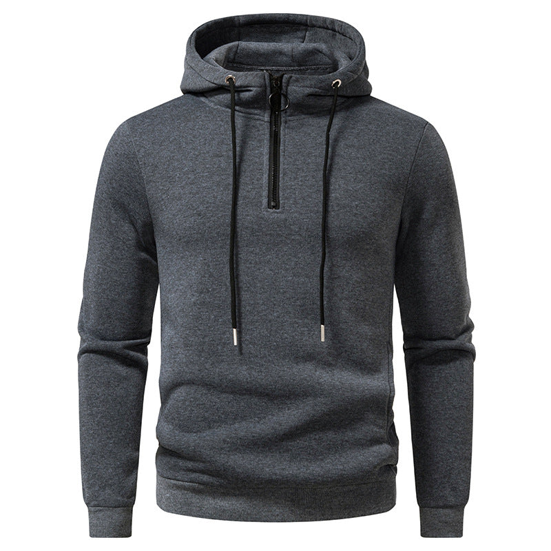 Herren Kapuzenpullover mit halblangem Reißverschluss und modernem Schnitt Krohn-e