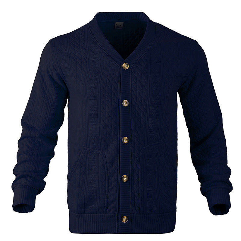 Herren Strickjacke mit hochwertigem Strukturmuster und modernen Knöpfen Krohn-e