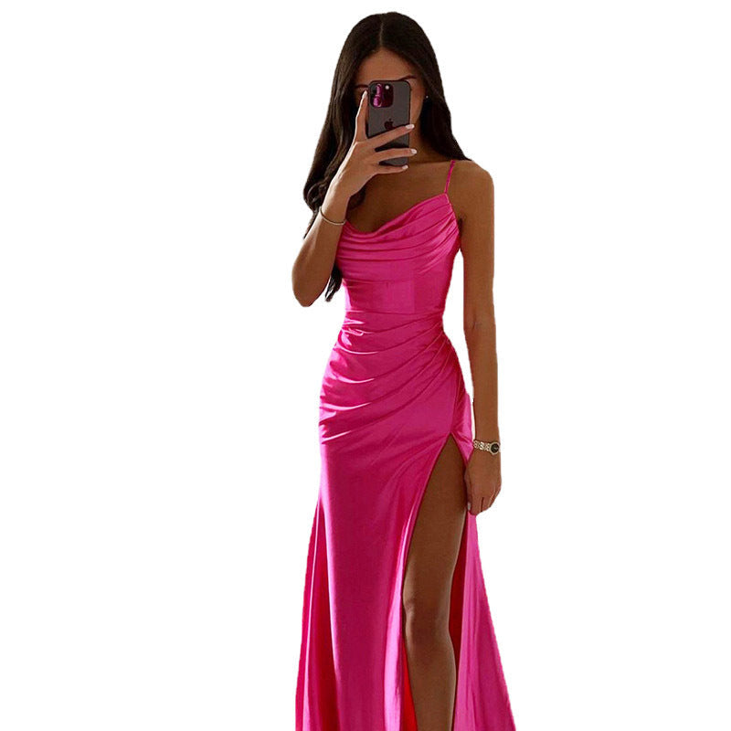 Damen Glamouröses Abendkleid mit seitlichem Schlitz und raffinierten Raffungseffekten Krohn-e