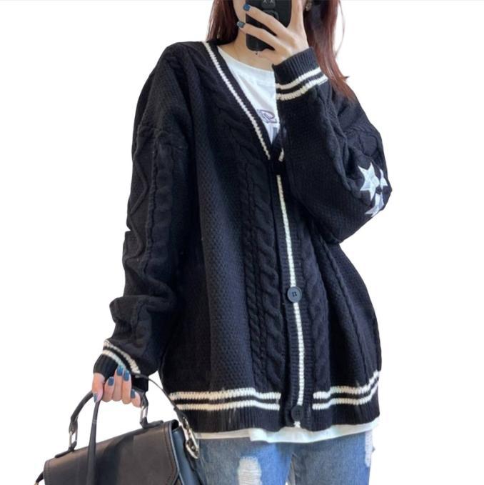 Damen Strickjacke mit dekorativem Sternen-Muster Krohn-e