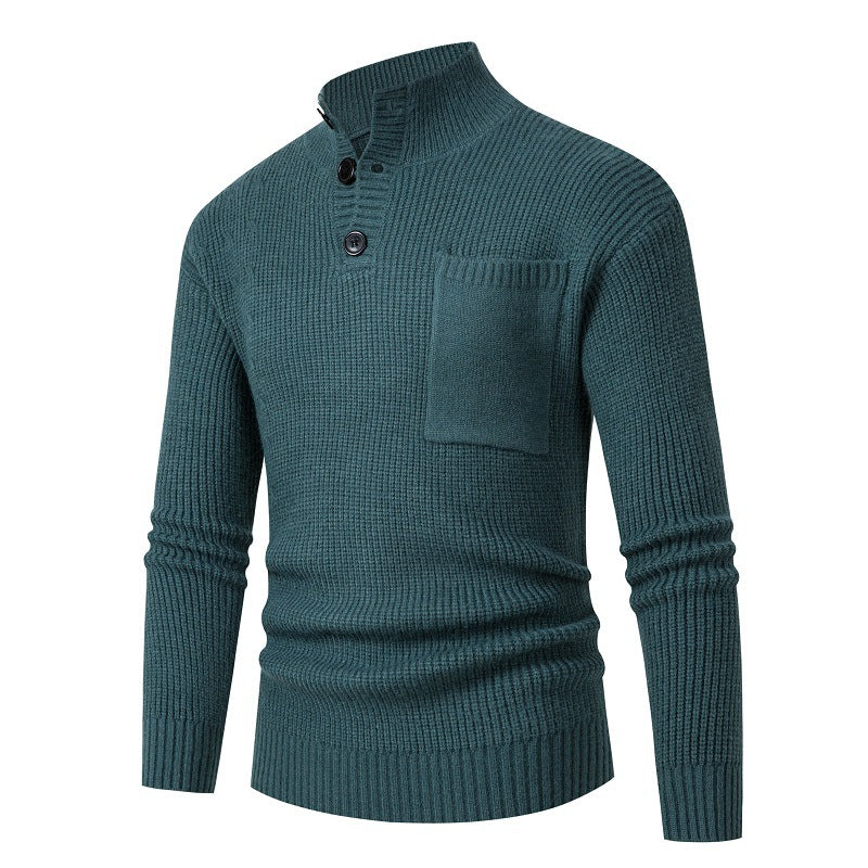 Herren Hochwertiger Pullover mit Modalmuster und Brusttasche Krohn-e
