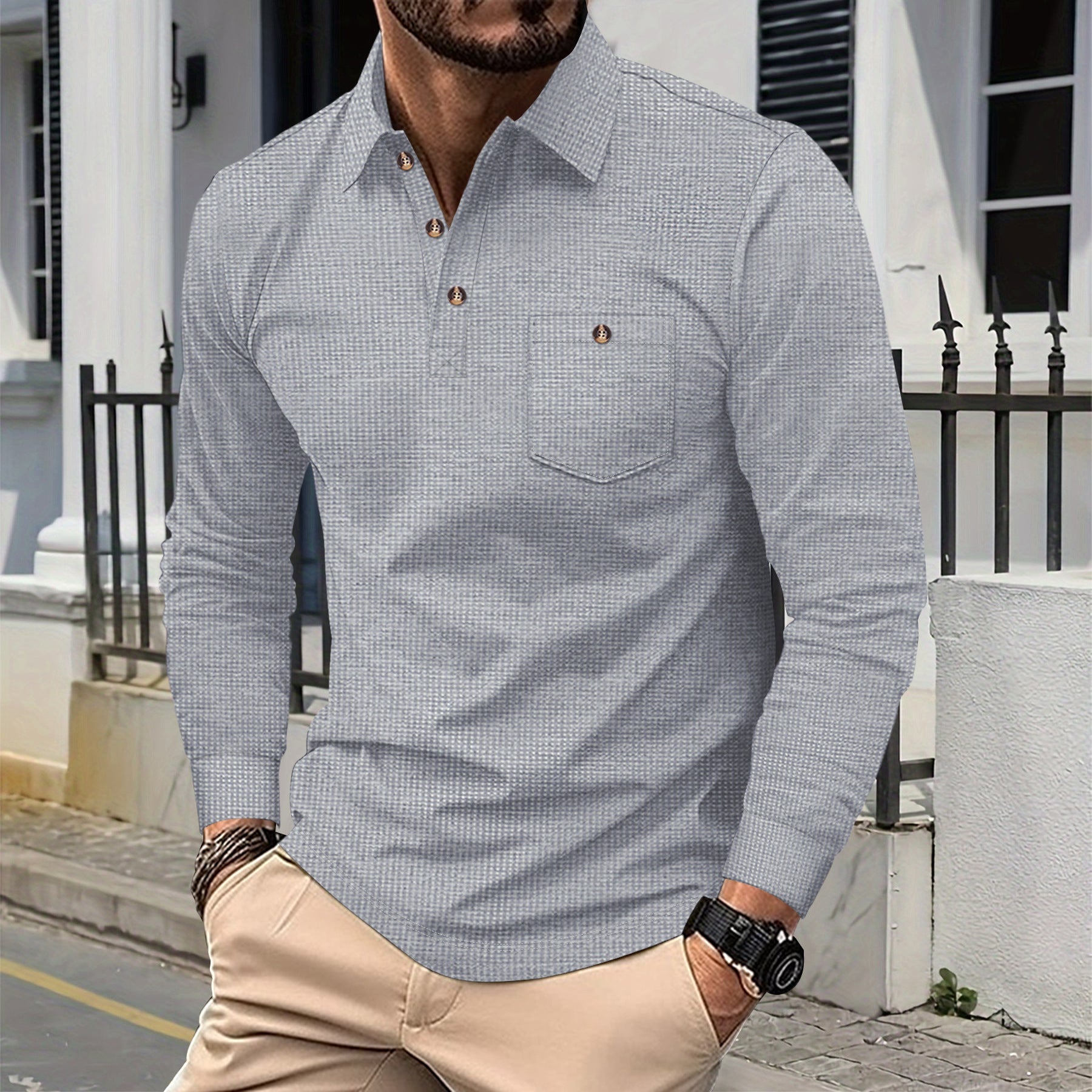 Herren Langarm Polohemd Krohn-e