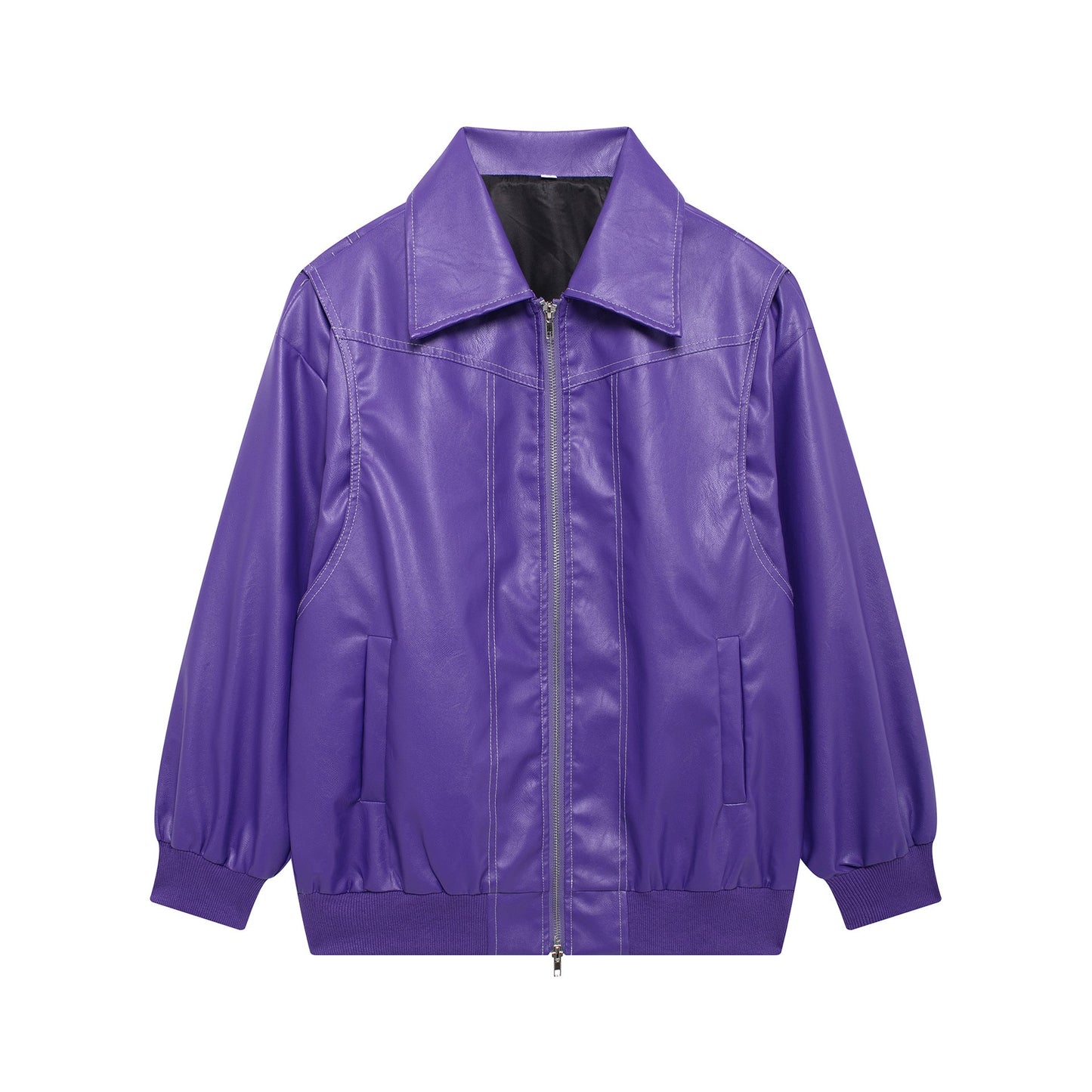 Damen Kunstlederjacke mit lässigem Schnitt und elastischem Saum Krohn-e
