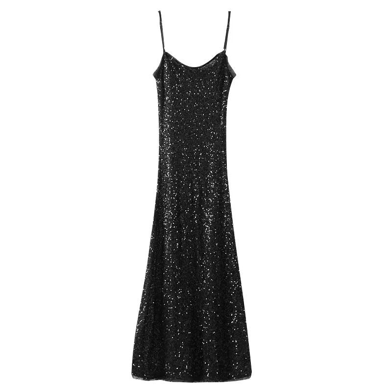 Maxi-Kleid von Fudus: Glamouröses, mehrfarbiges Pailletten-Trägerkleid