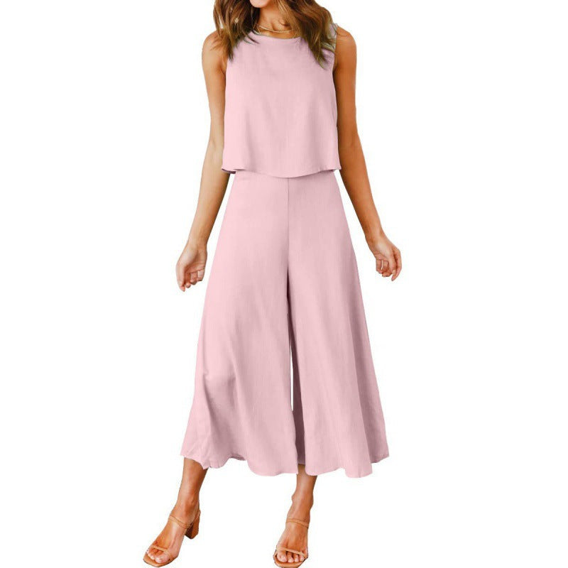 Damen Jumpsuit mit fließendem Schnitt und weitem Bein Krohn-e