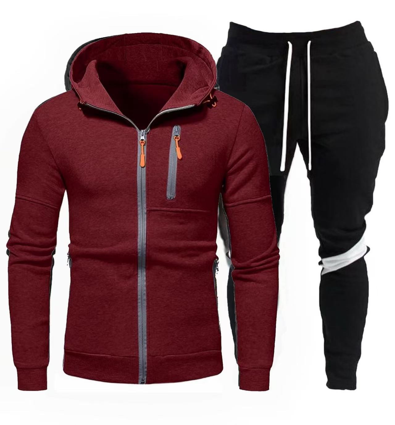 Herren sportliche Kapuzenjacke mit praktischem Reißverschluss und Jogginghose Krohn-e