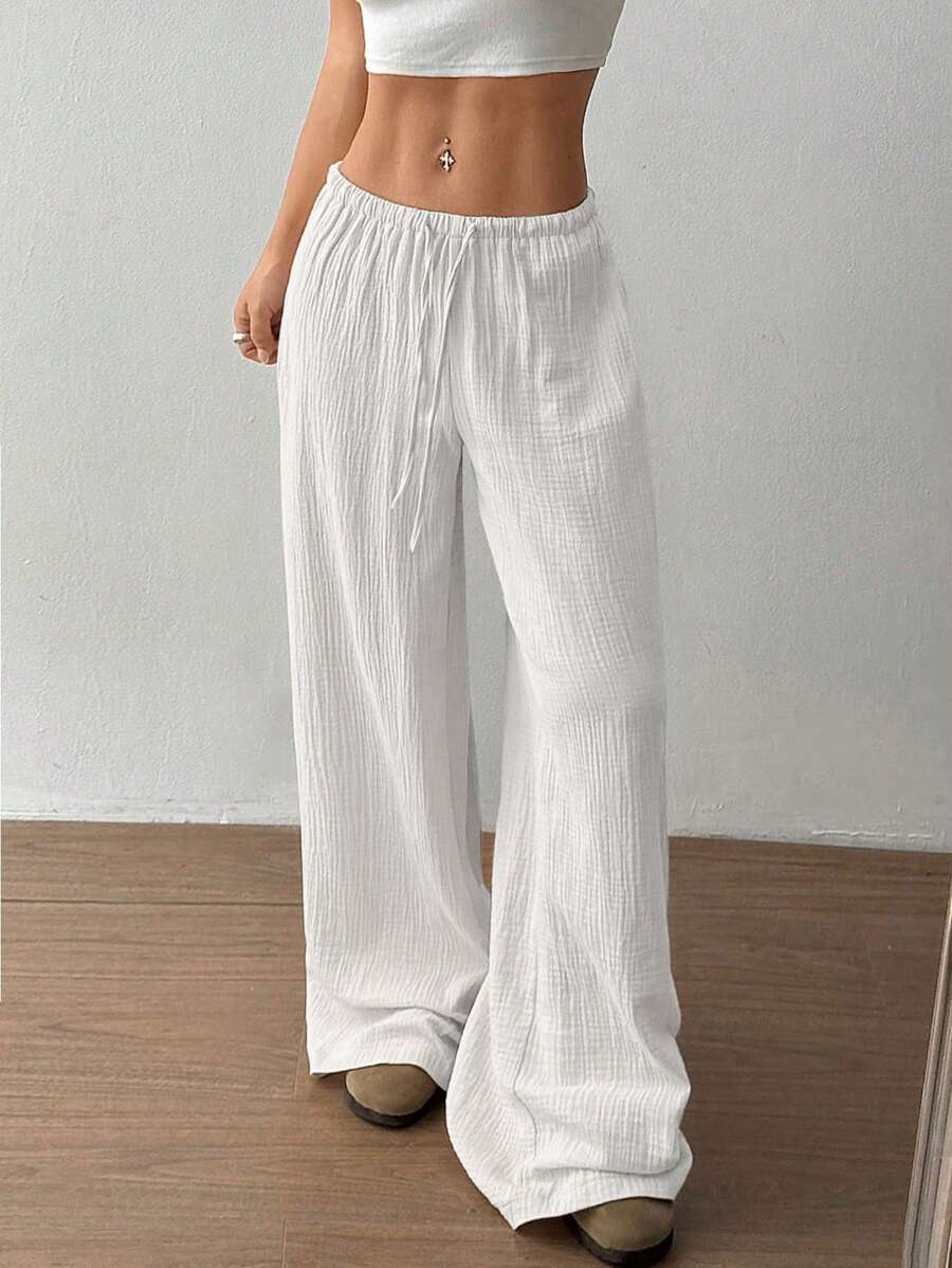 Damen Weite Sommerhose mit elastischem Bund und lockerem Schnitt Krohn-e