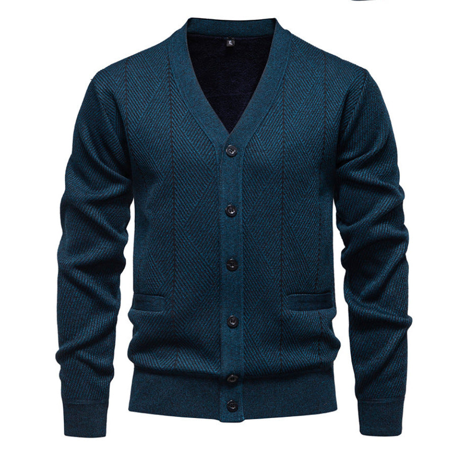 Herren modische Strickjacke mit einzigartigem Rautenmuster Krohn-e