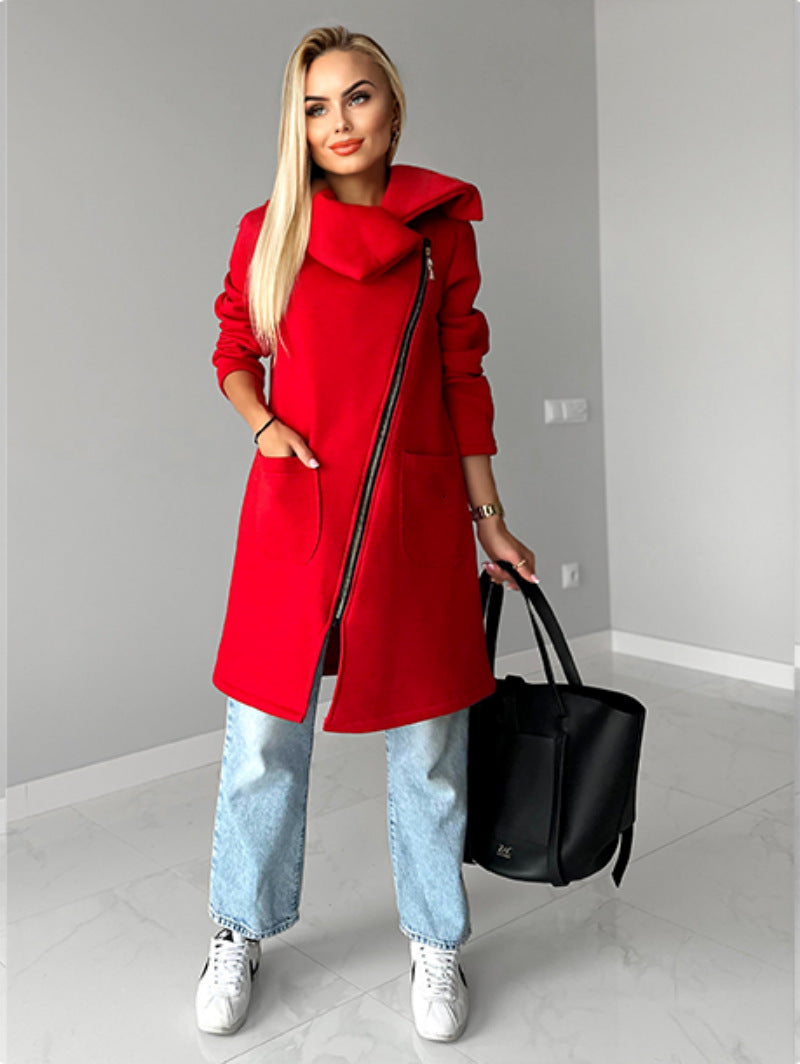 Krohn-e | Reißverschluss Revers Mid Length Fleece Sweatshirt Jacke