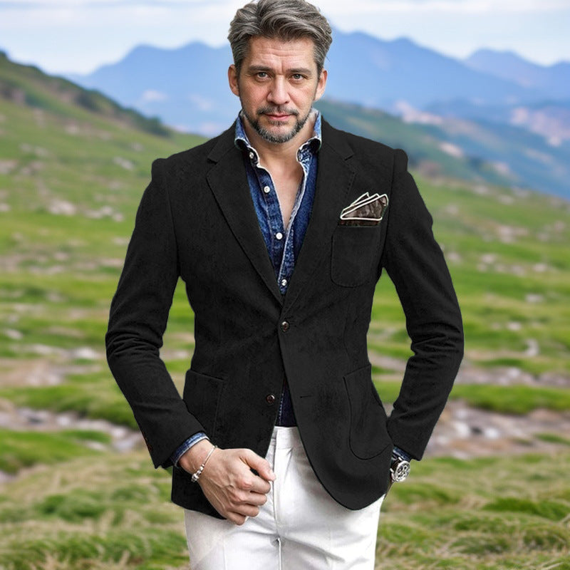 Herren Samt-Blazer mit eleganter Schnittführung Krohn-e
