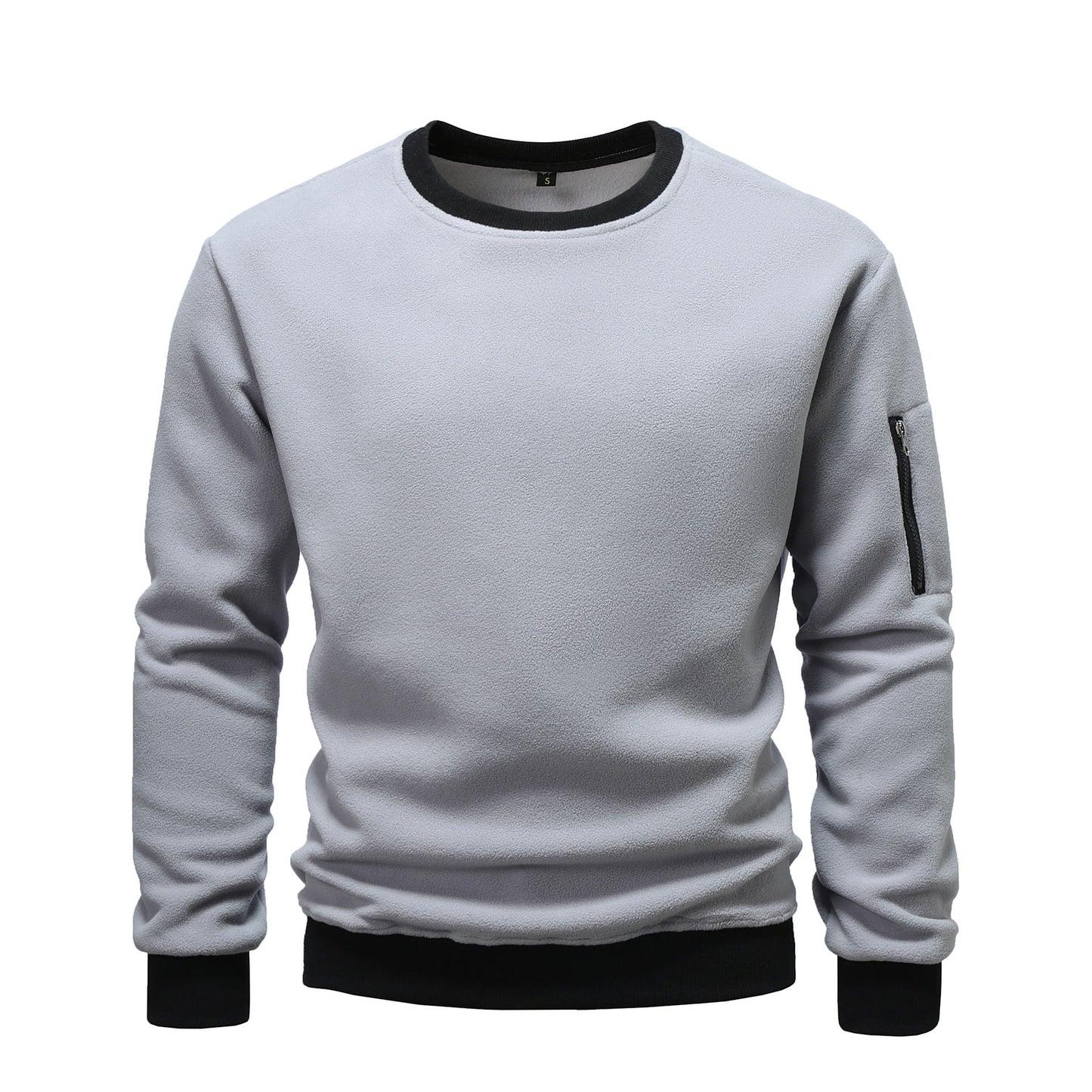 Herren kuscheliger Fleece-Pullover mit Reißverschlusstasche Krohn-e