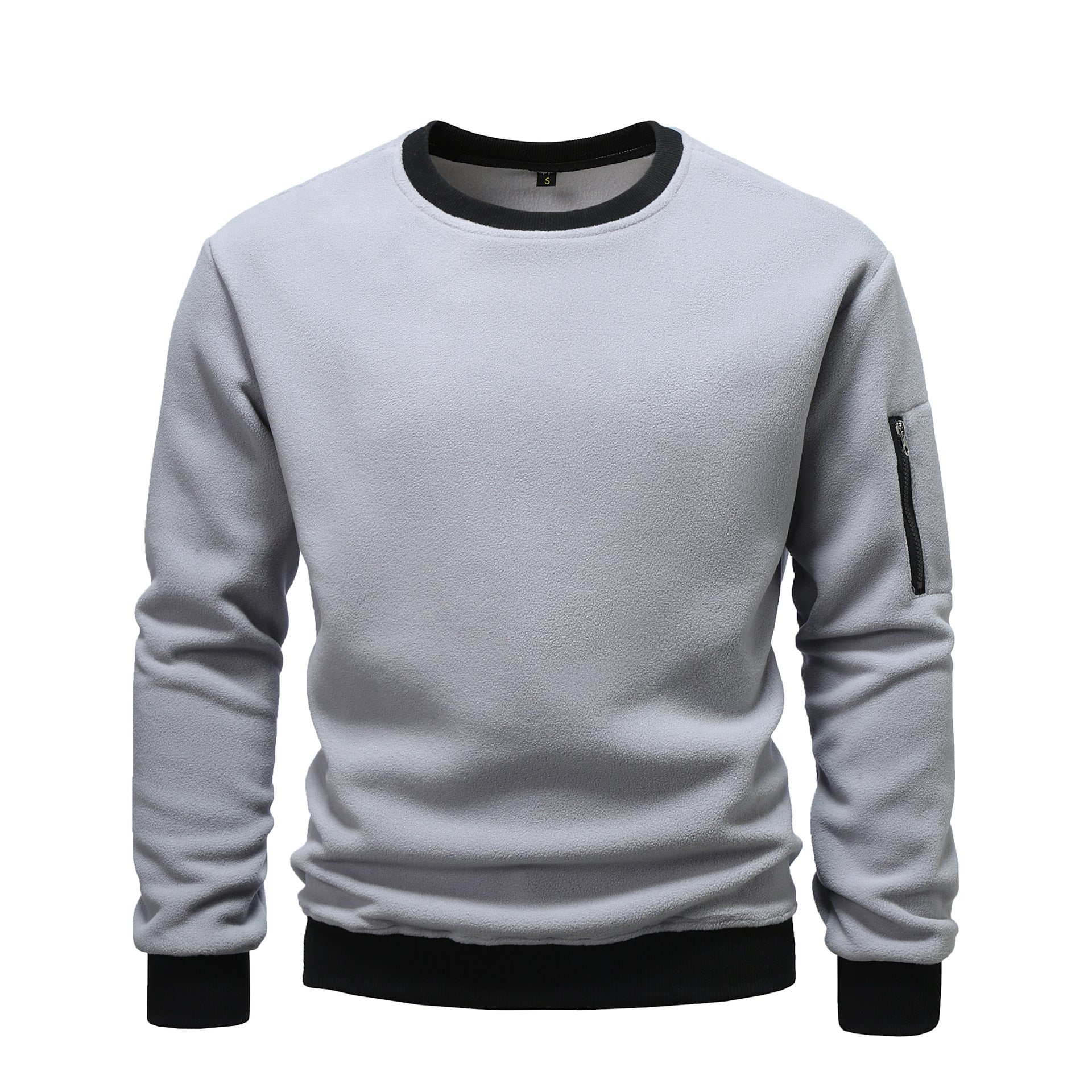 Herren kuscheliger Fleece-Pullover mit Reißverschlusstasche Krohn-e