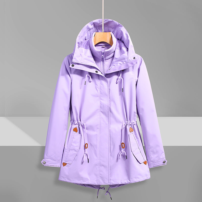 Damen wasserfeste Übergangsjacke mit verstellbarem Kapuzensystem und praktischen Taschen Krohn-e