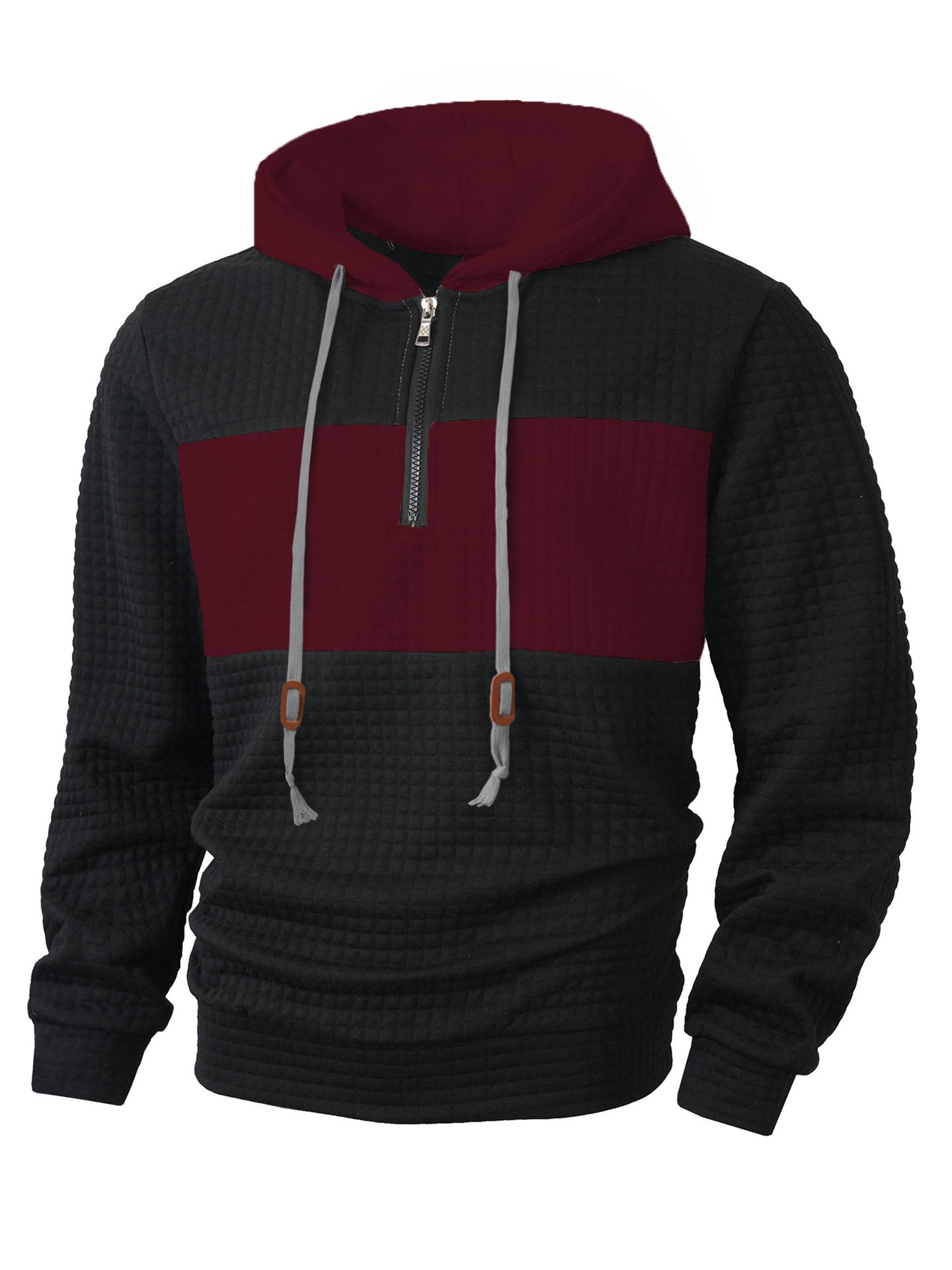 Herren Hoodie mit 1/4-Reißverschluss und strukturiertem Design Krohn-e