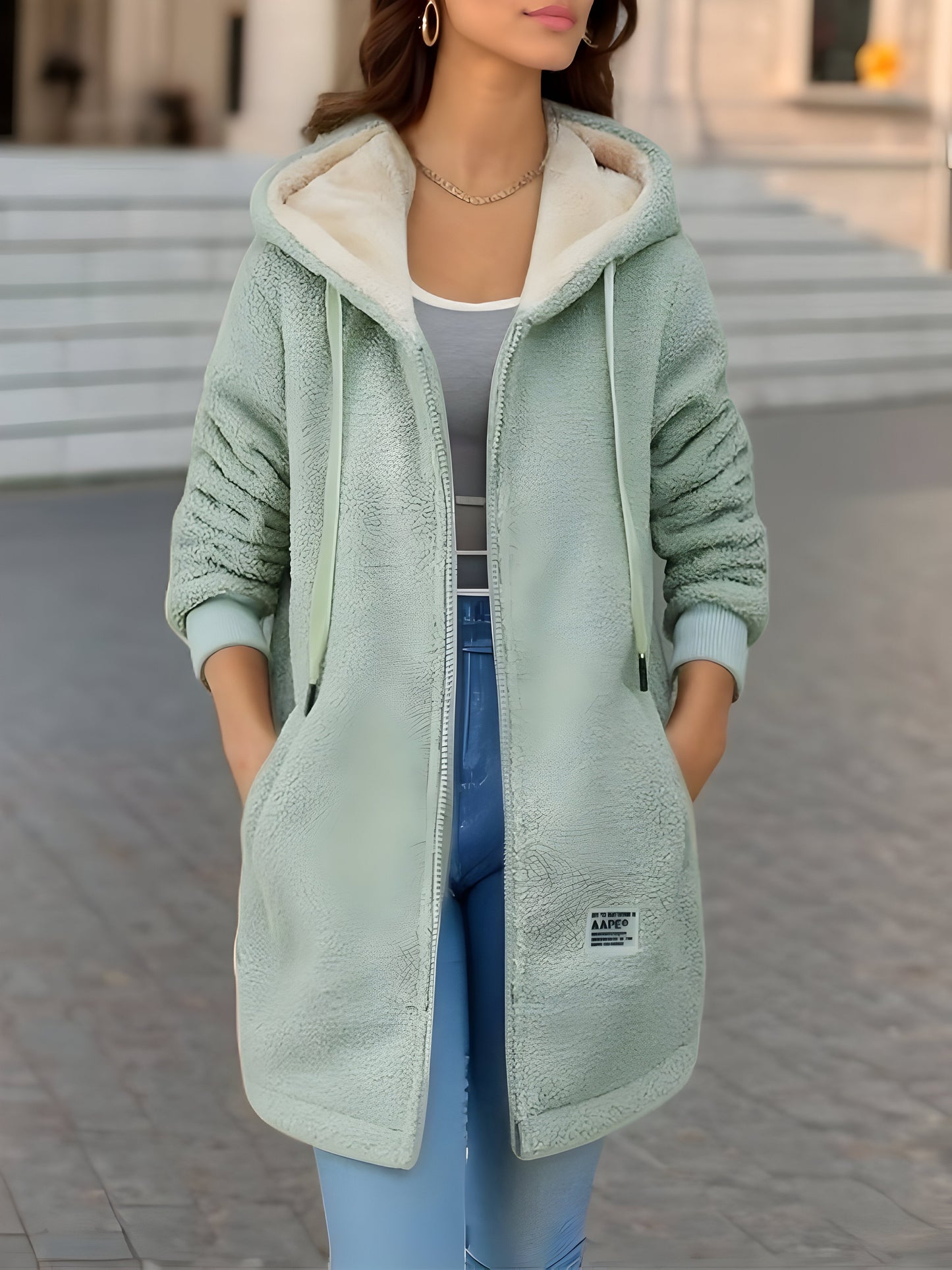 Kaschmirfleece-Kapuzenpullover von Fudus