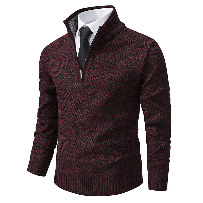 Herren Pullover mit modernem Reißverschluss und strukturierter Oberfläche Krohn-e