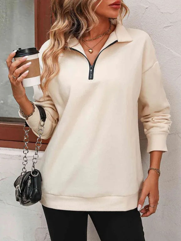 Damen Sweatshirt mit halbem Reißverschluss Krohn-e