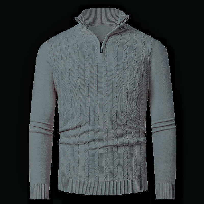 Herren Strickpullover mit modernem Kragen und Reißverschluss Krohn-e