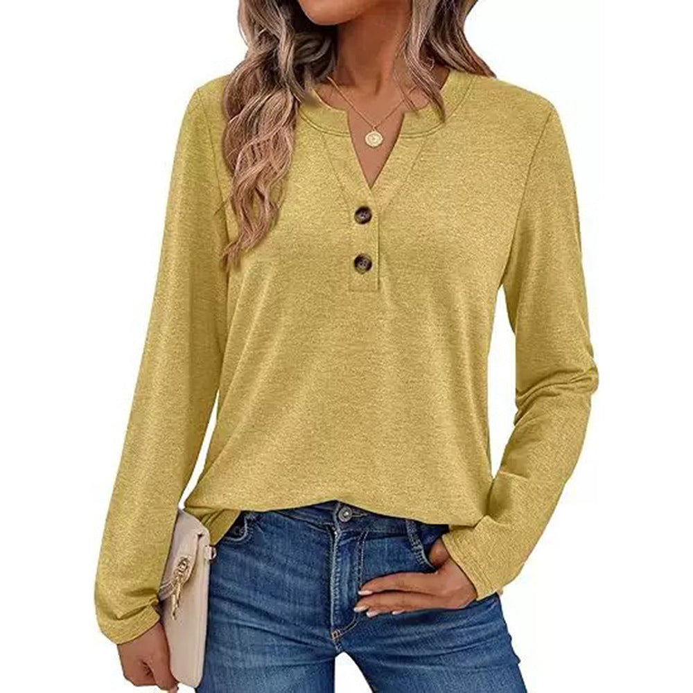 Damen Langarmshirt mit Knopfdetails Krohn-e