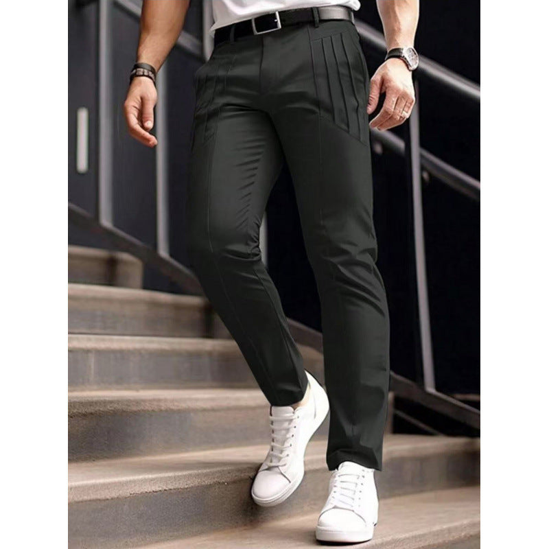 Herren stylische Slim-Fit Anzughose mit plissiertem Design Krohn-e