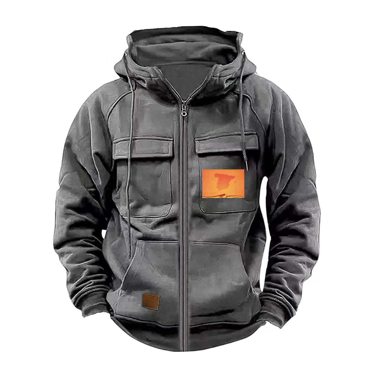 Herren multifunktionale Kapuzenjacke mit praktischen Taschen Krohn-e