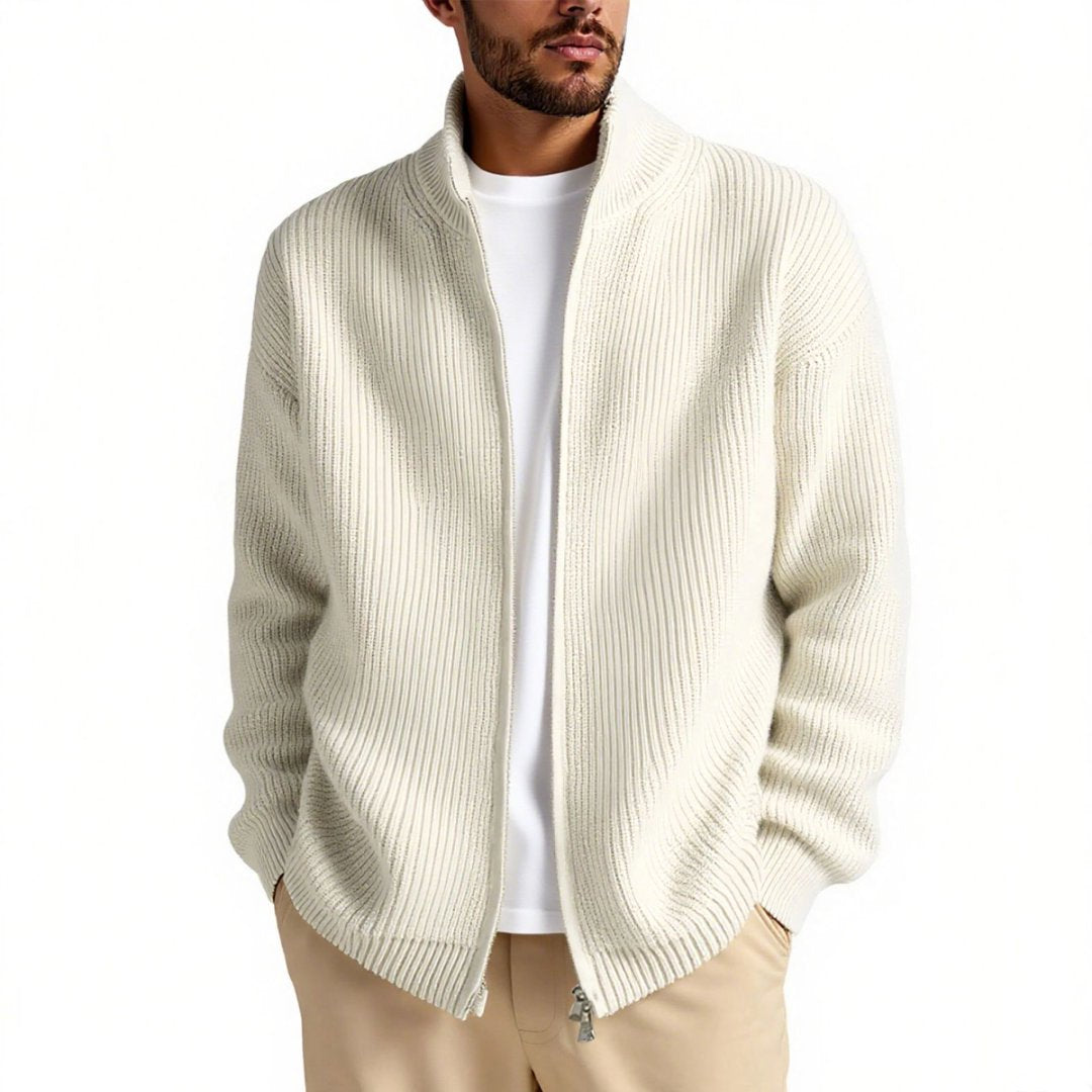 Herren Strickjacke mit hohem Kragen und praktischem Reißverschluss Krohn-e