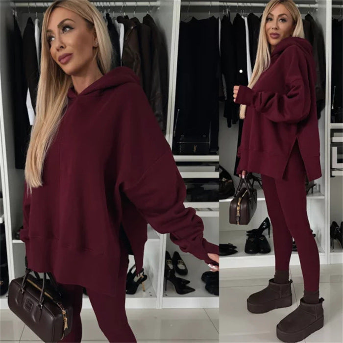 Damen legere Kapuzenpullover mit tierischem Muster und Daumenlöchern Krohn-e